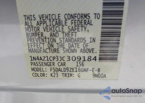 2018 Nissan Leaf Sv из США, поврежденный, VIN 1N4AZ1CP3JC309184